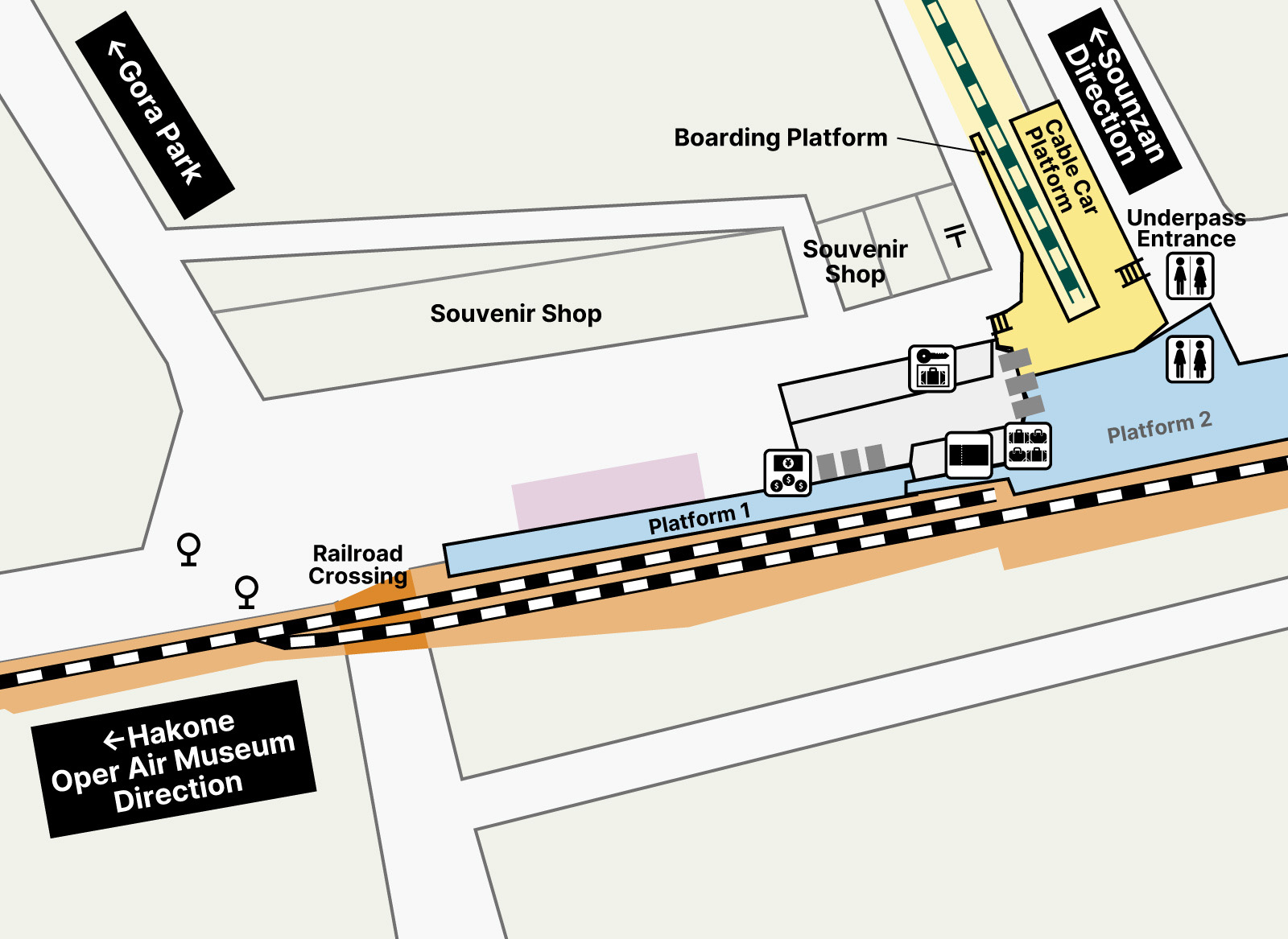 Locker map inside Gora Station